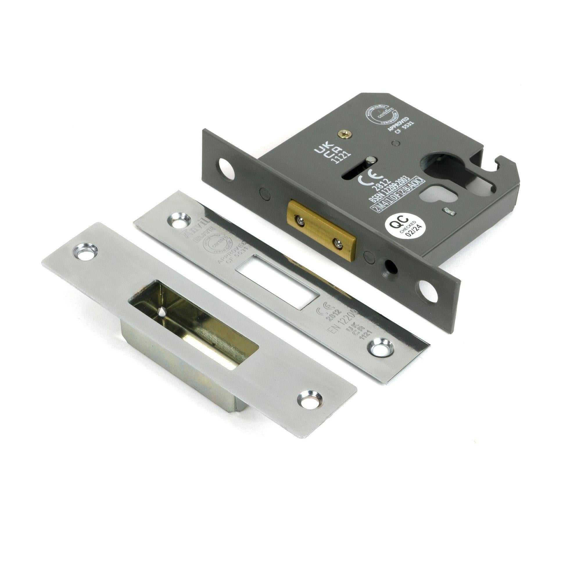 Polished SS 3" Euro Profile Dead Lock - Deadlocks & Deadbolts - From The Anvil - Yester Home