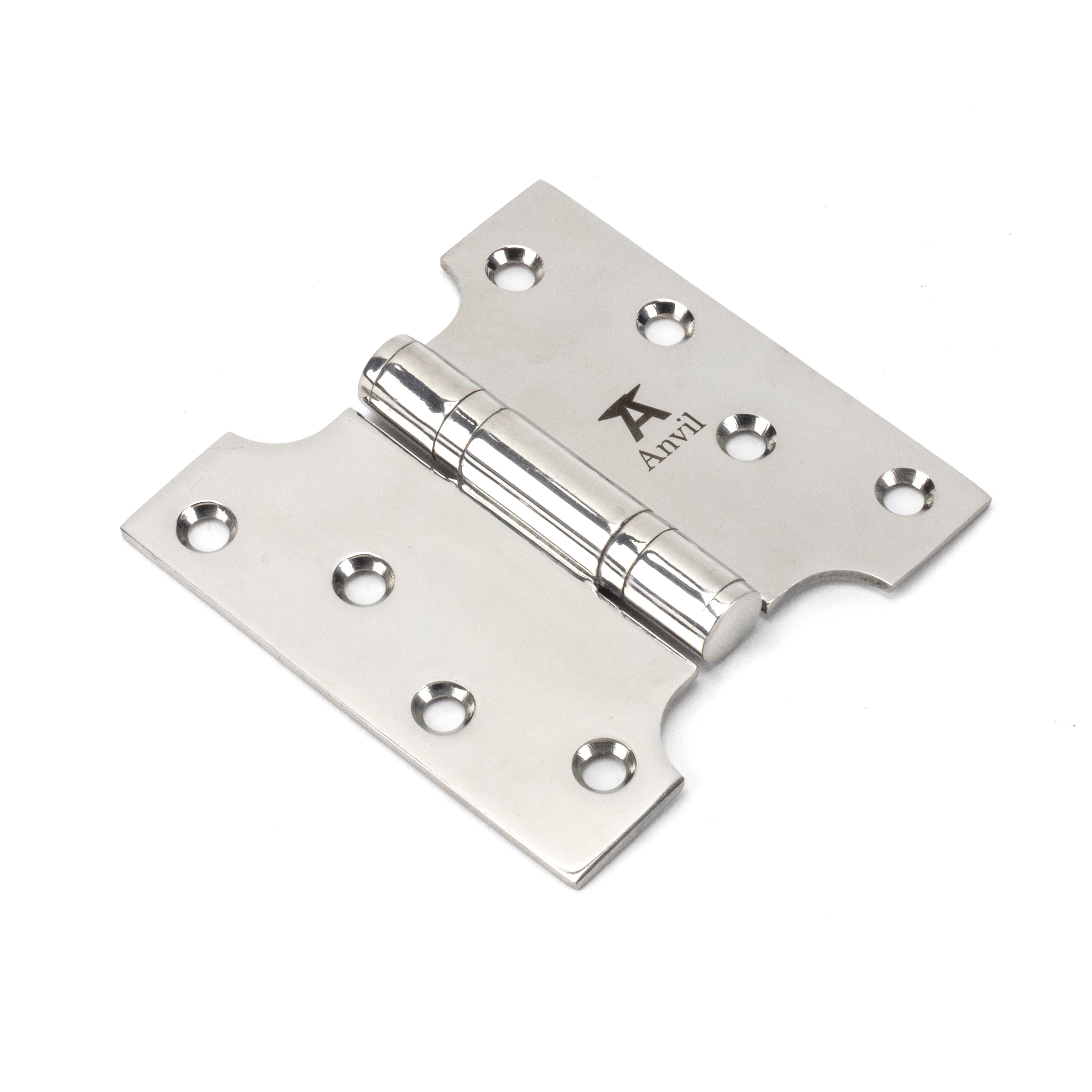 Polished SS 4" x 2" x 4" Parliament Hinge (pair) | From The Anvil-Parliament Hinges-Yester Home