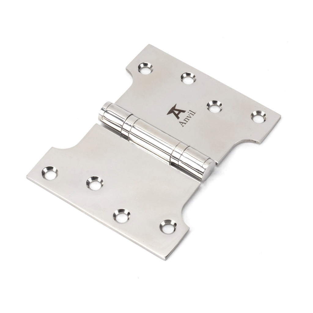 Polished SS 4" x 3" x 5" Parliament Hinge (pair) | From The Anvil-Parliament Hinges-Yester Home