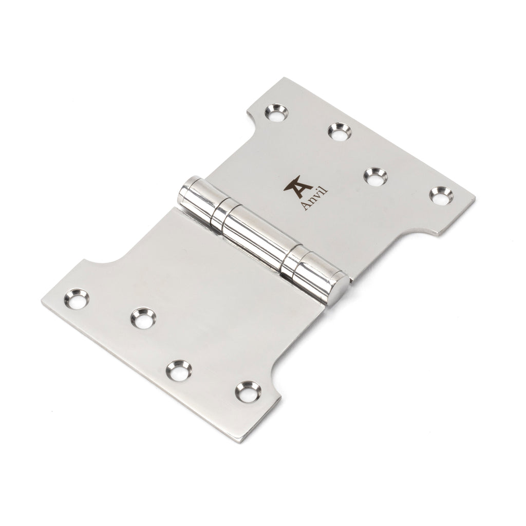 Polished SS 4" x 4" x 6" Parliament Hinge (pair) | From The Anvil-Parliament Hinges-Yester Home