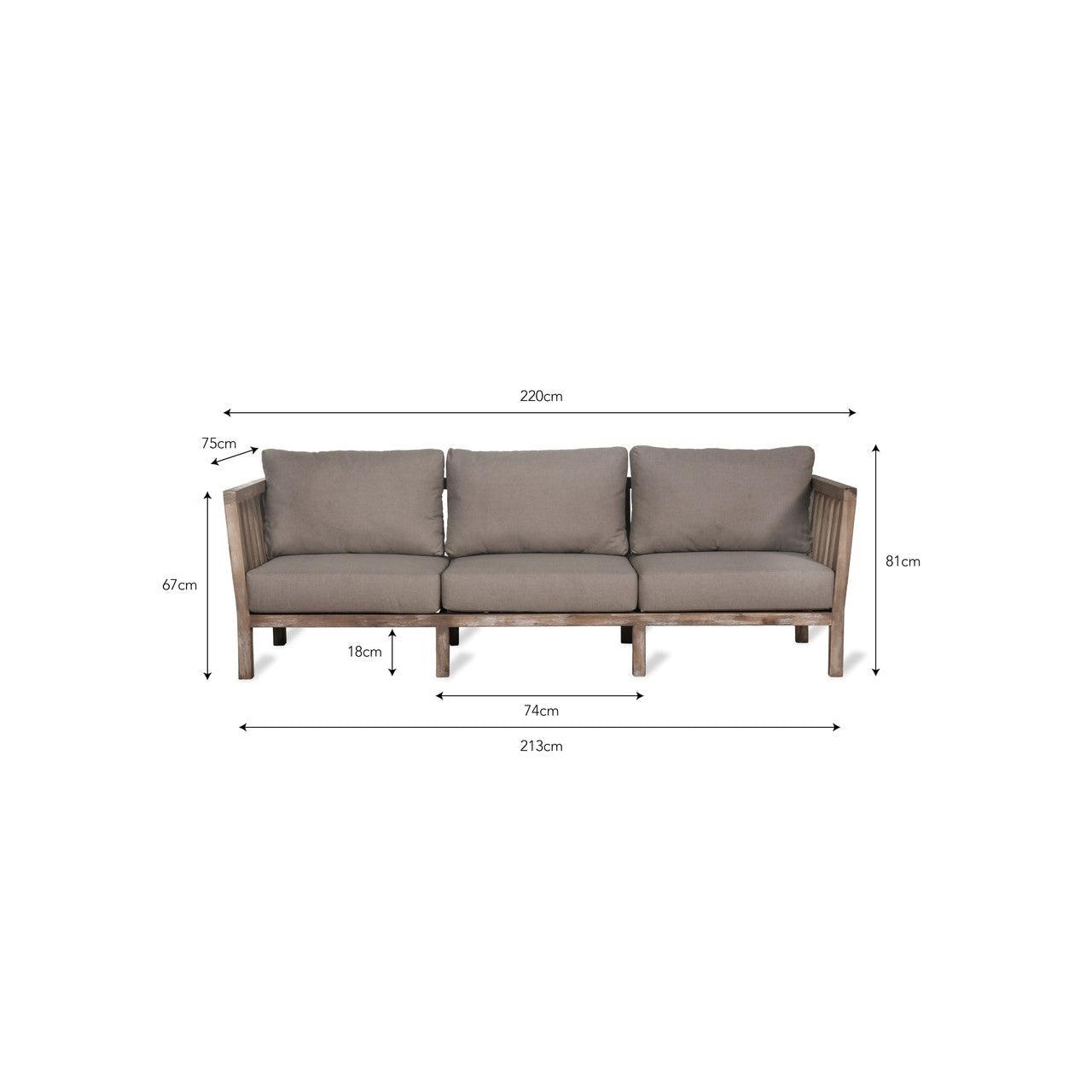 Porthallow 3 Seater Sofa - Acacia (PRE-ORDER FOR JUNE 2024)-Outdoor Sofas & Sets-Yester Home