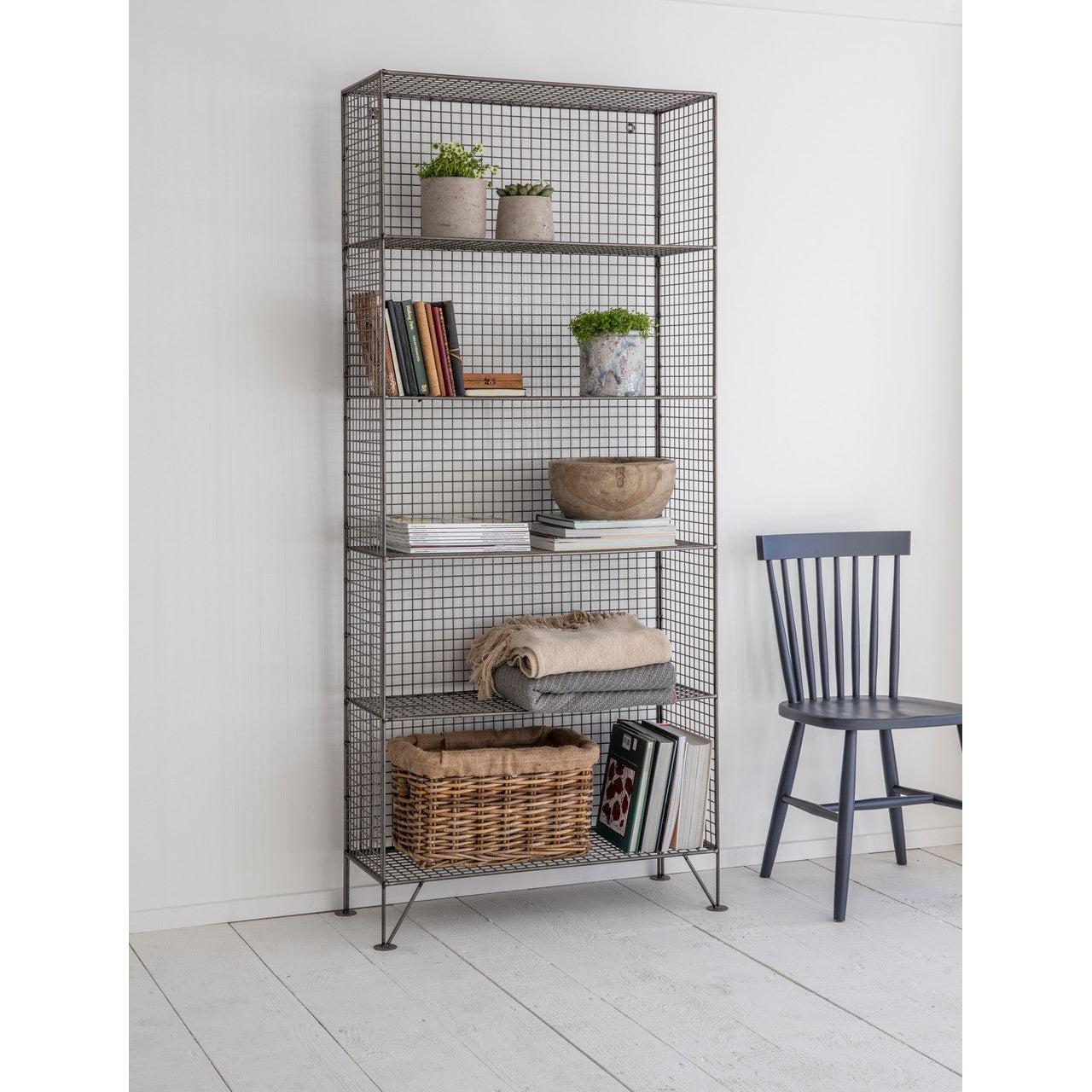 Portobello Shelving Unit, Large - Mesh-Bookcases & Shelving-Yester Home