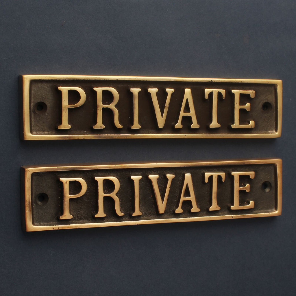 Private Door Sign | Brass & Bronze-Informative Signs-Yester Home