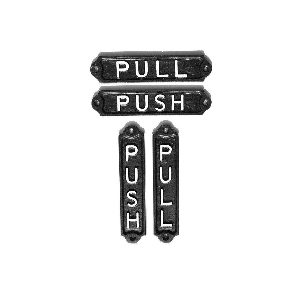 Push & Pull Door Signs | Black-Informative Signs-Yester Home