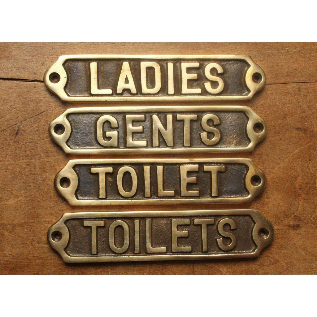 Railway Toilet Signs · Brass ·-Toilet Sign-Yester Home
