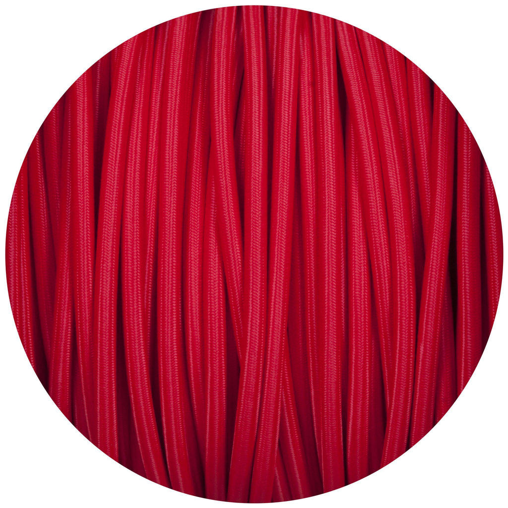 Red Round Fabric Braided Cable-Fabric Cable-Yester Home