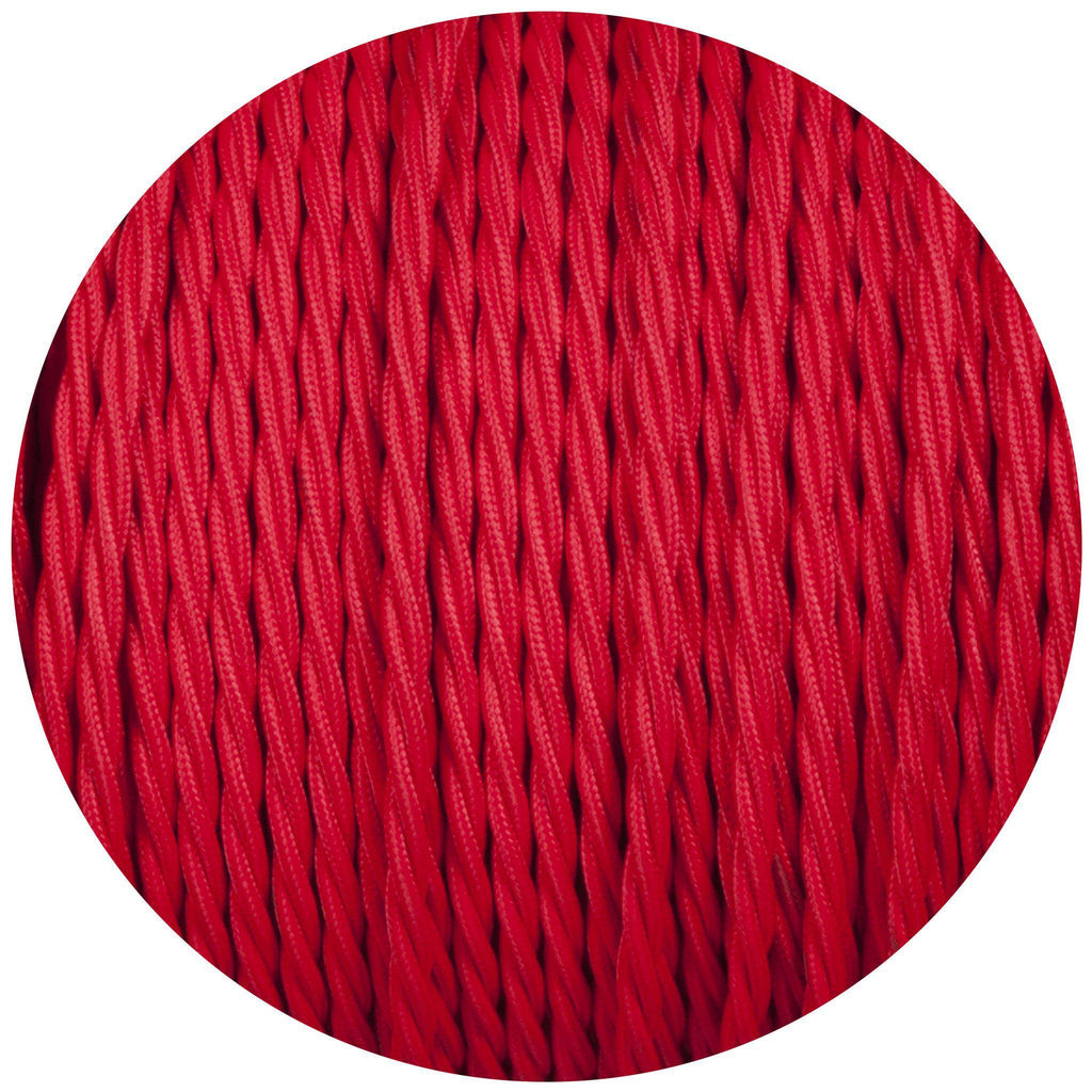 Red Twisted Fabric Braided Cable-Fabric Cable-Yester Home