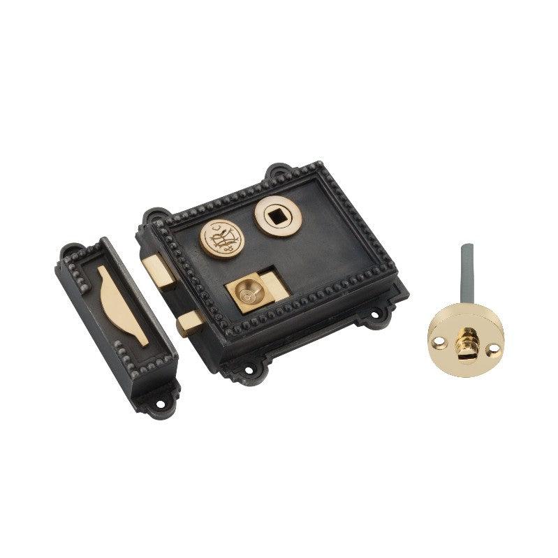 Regency Rim Lock Pewter-Rim Locks-Yester Home