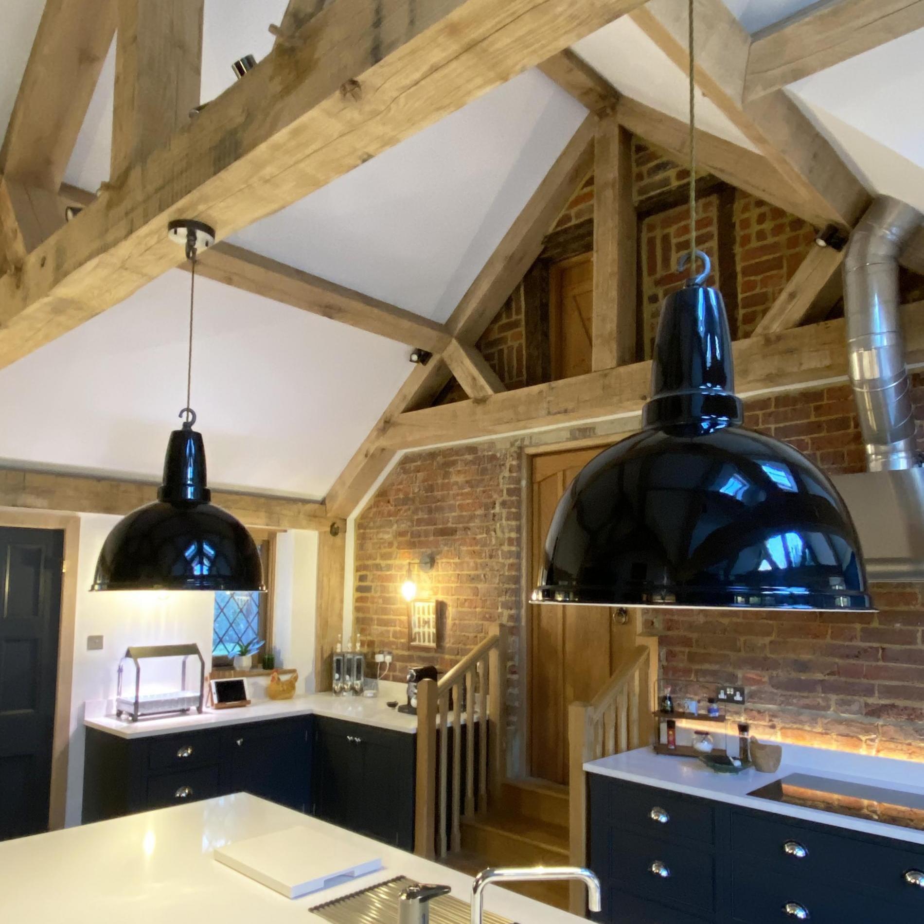 Retro Large Pendant - 17 Inch - Black-Ceiling Lights-Yester Home