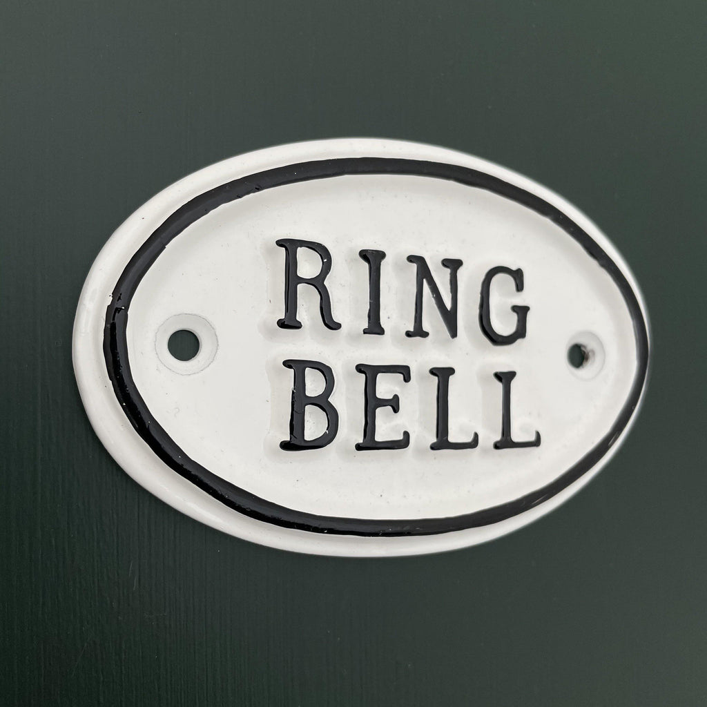 Ring Bell Door Sign · 10 x 5cm ·-Front Door Signs-Yester Home