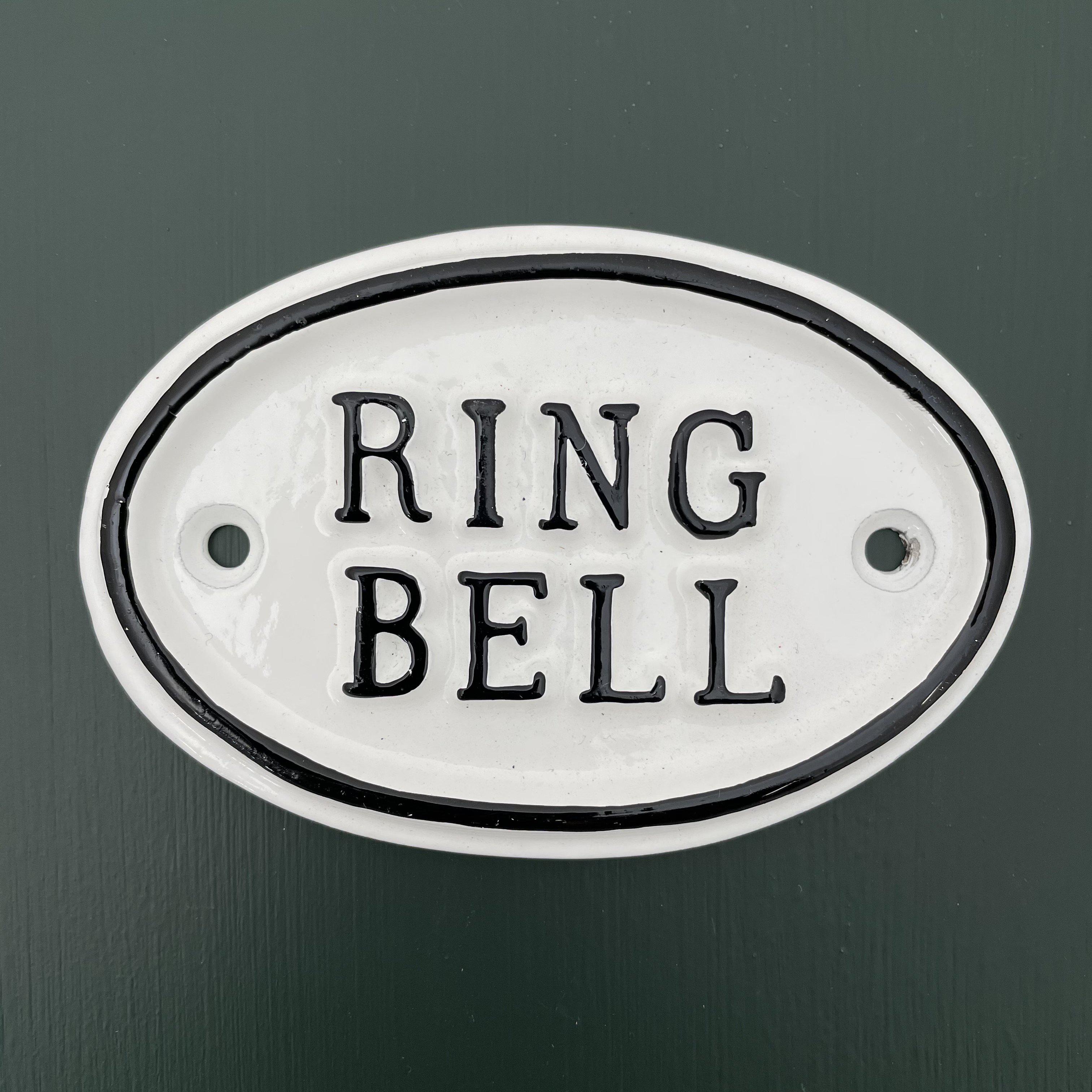 Ring Bell Door Sign · 10 x 5cm ·-Front Door Signs-Yester Home