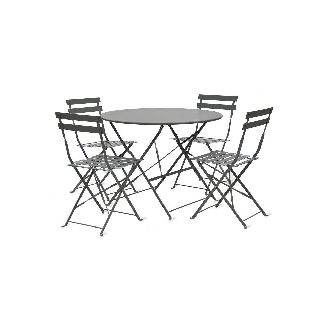 Rive Droite Bistro Set, Large in Carbon - Steel-Bistro Furniture & Sets-Yester Home