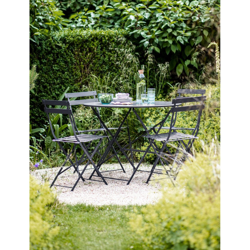 Rive Droite Bistro Set, Large in Carbon - Steel-Bistro Furniture & Sets-Yester Home