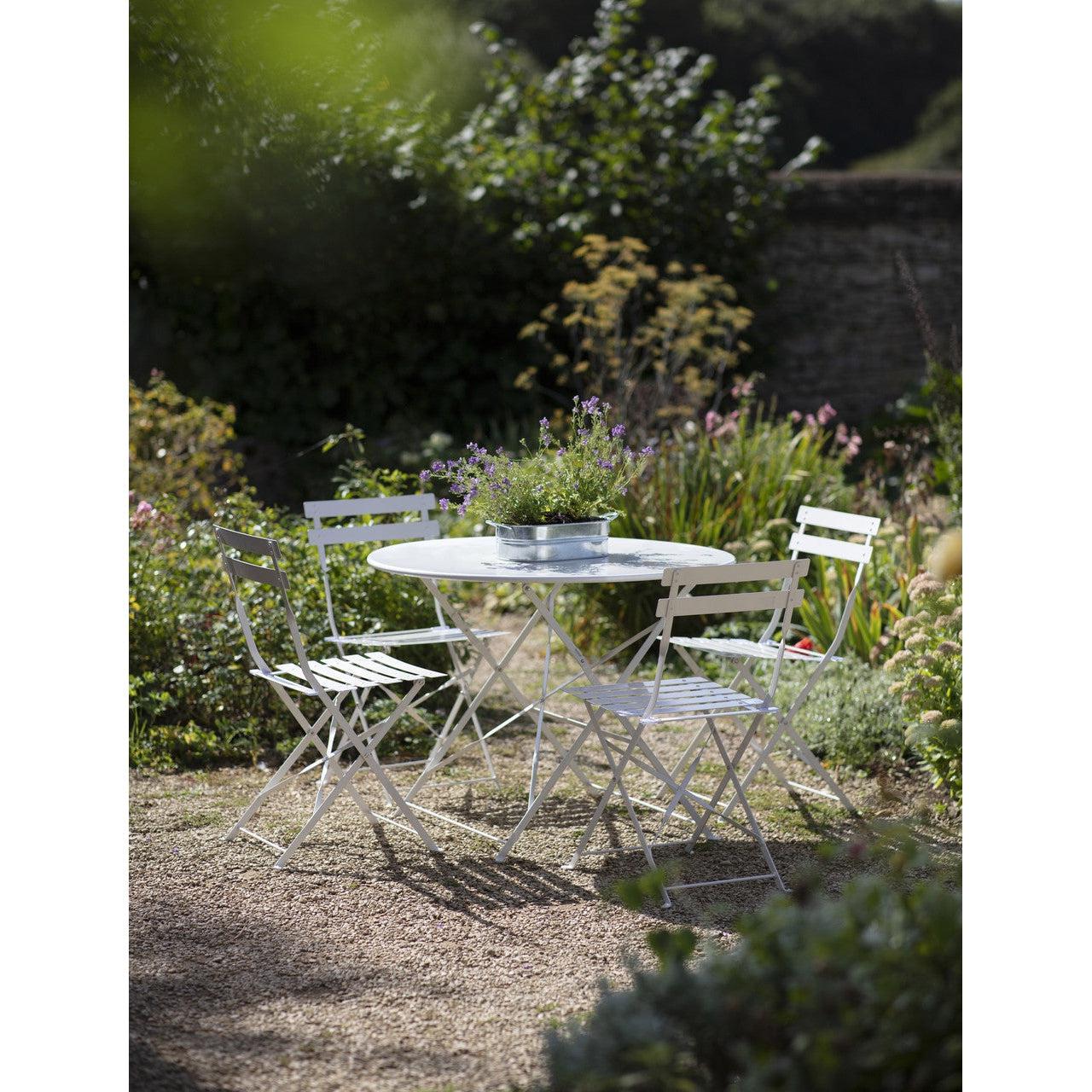 Rive Droite Bistro Set, Large in Chalk - Steel-Bistro Furniture & Sets-Yester Home