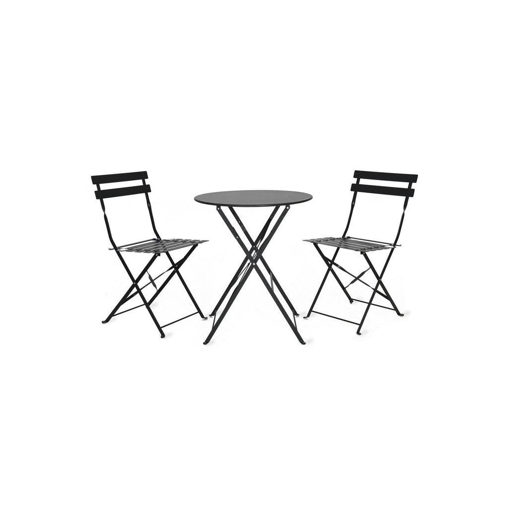 Rive Droite Bistro Set, Small in Carbon - Steel-Bistro Furniture & Sets-Yester Home