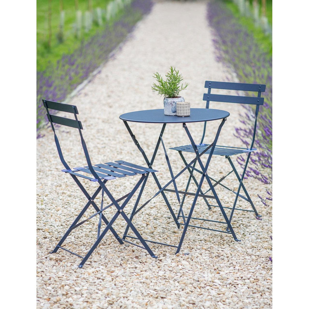 Rive Droite Bistro Set, Small in Ink - Steel-Bistro Furniture & Sets-Yester Home