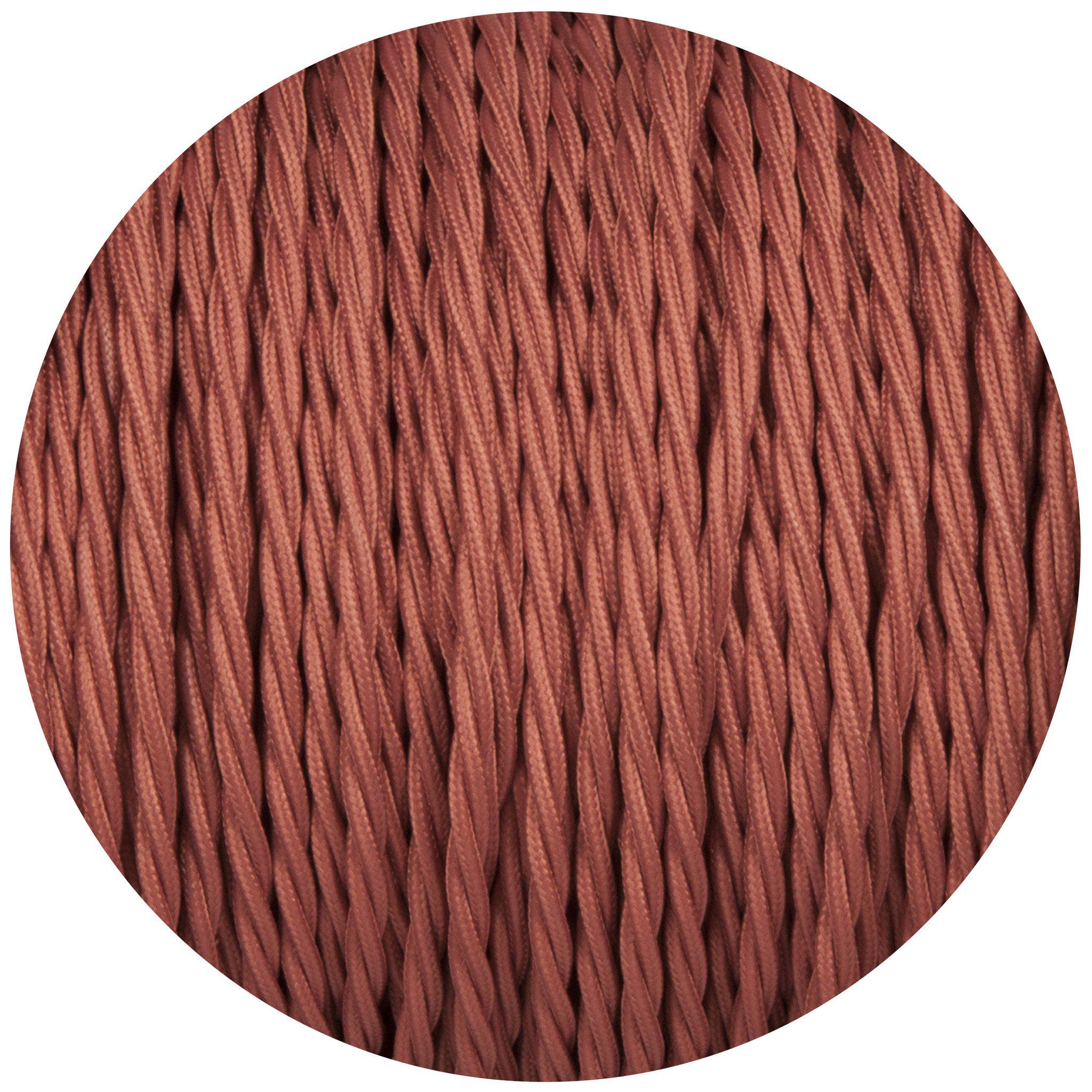 Rose Pink Twisted Fabric Braided Cable-Fabric Cable-Yester Home