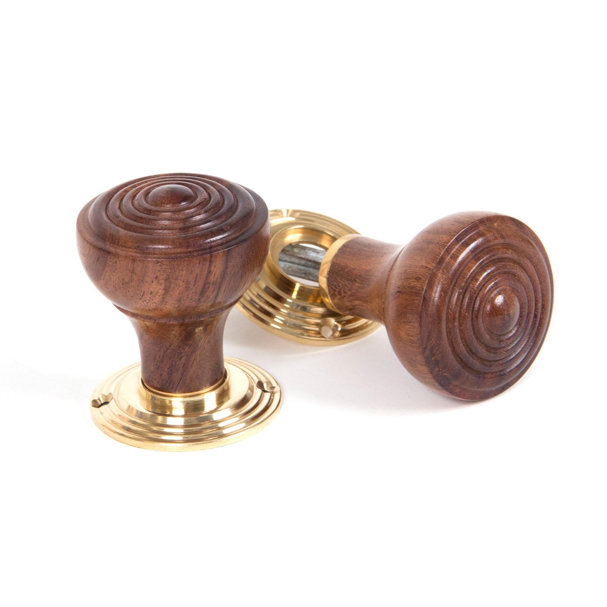 Rosewood Ringed Mortice/Rim Knob Set | From The Anvil - Mortice Knobs - From The Anvil - Yester Home