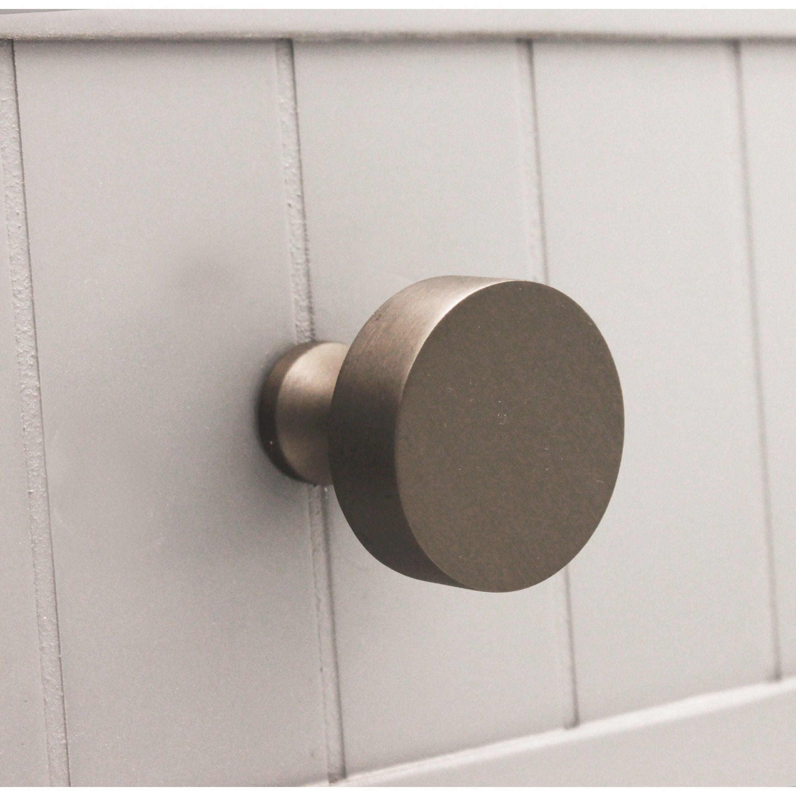 Round Cupboard Knob Gunmetal Grey-Cupboard Knobs-Yester Home