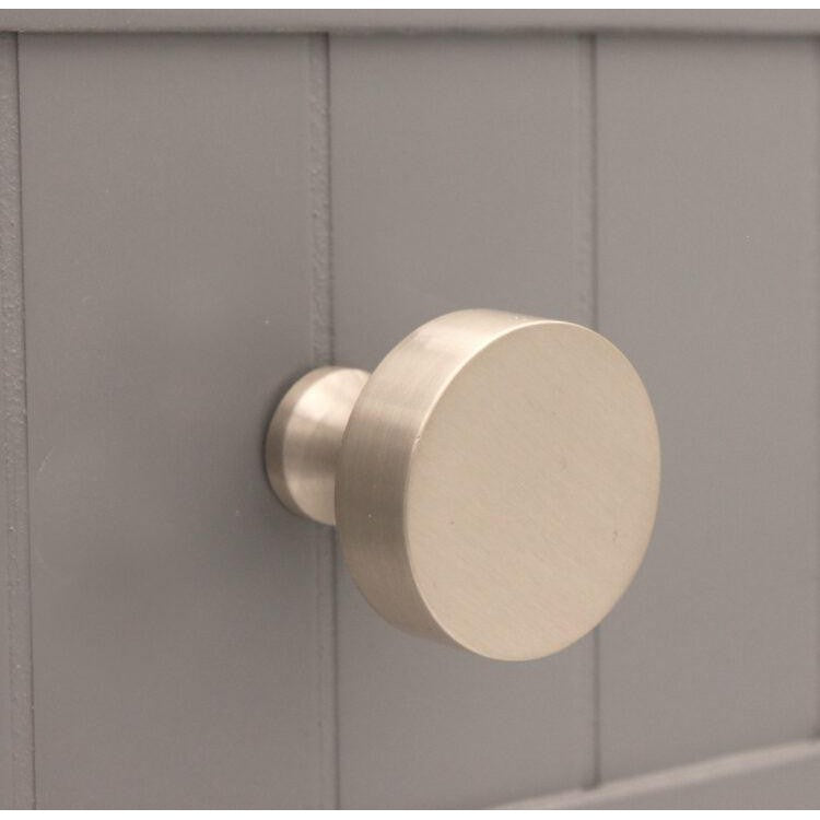Round Cupboard Knob Satin Silver-Cupboard Knobs-Yester Home