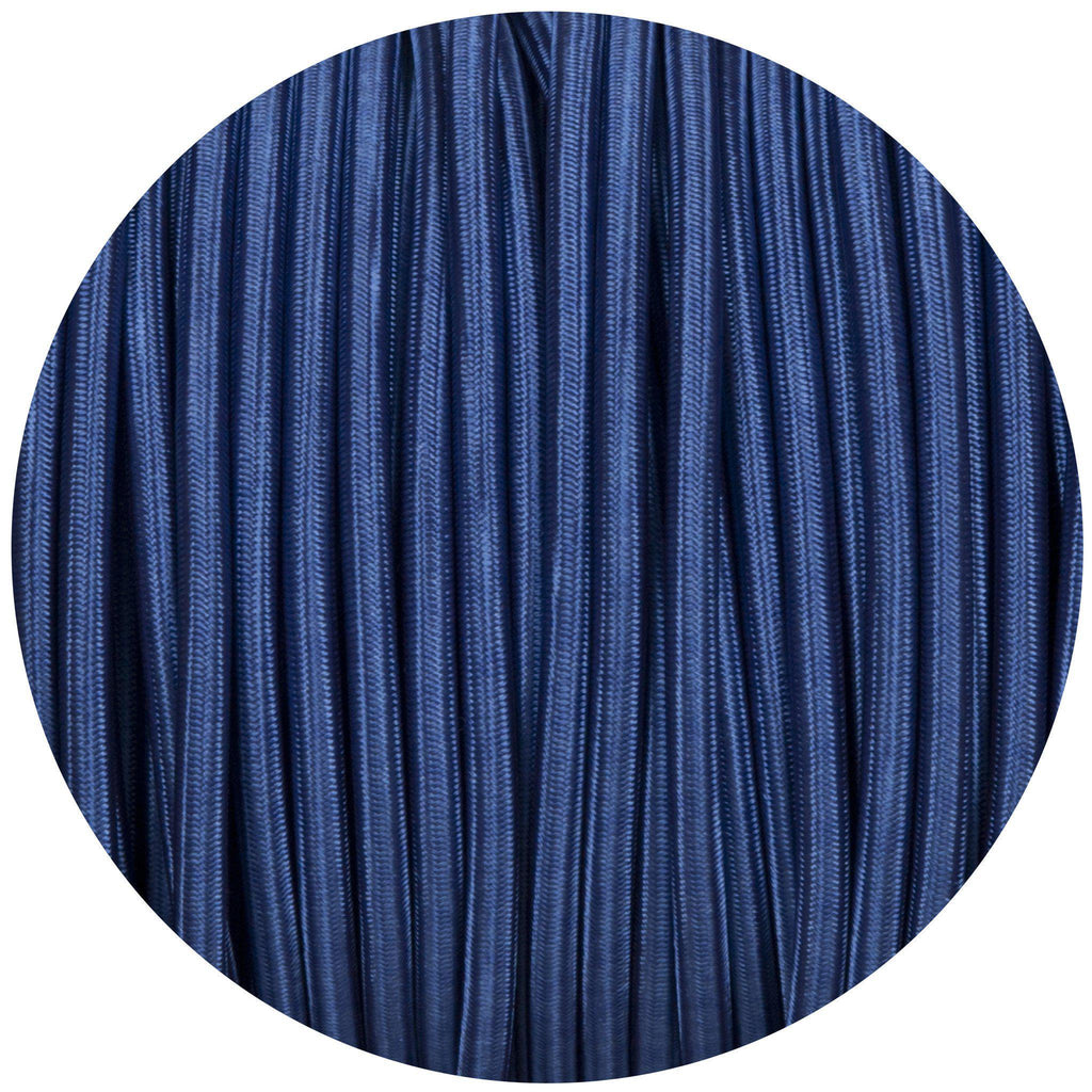 Royal Blue Round Fabric Braided Cable-Fabric Cable-Yester Home