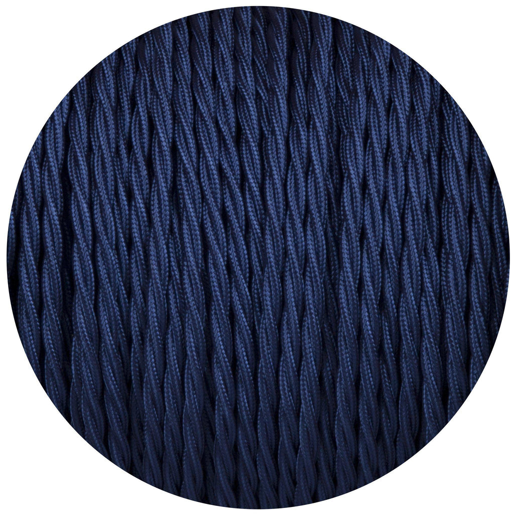 Royal Blue Twisted Fabric Braided Cable-Fabric Cable-Yester Home