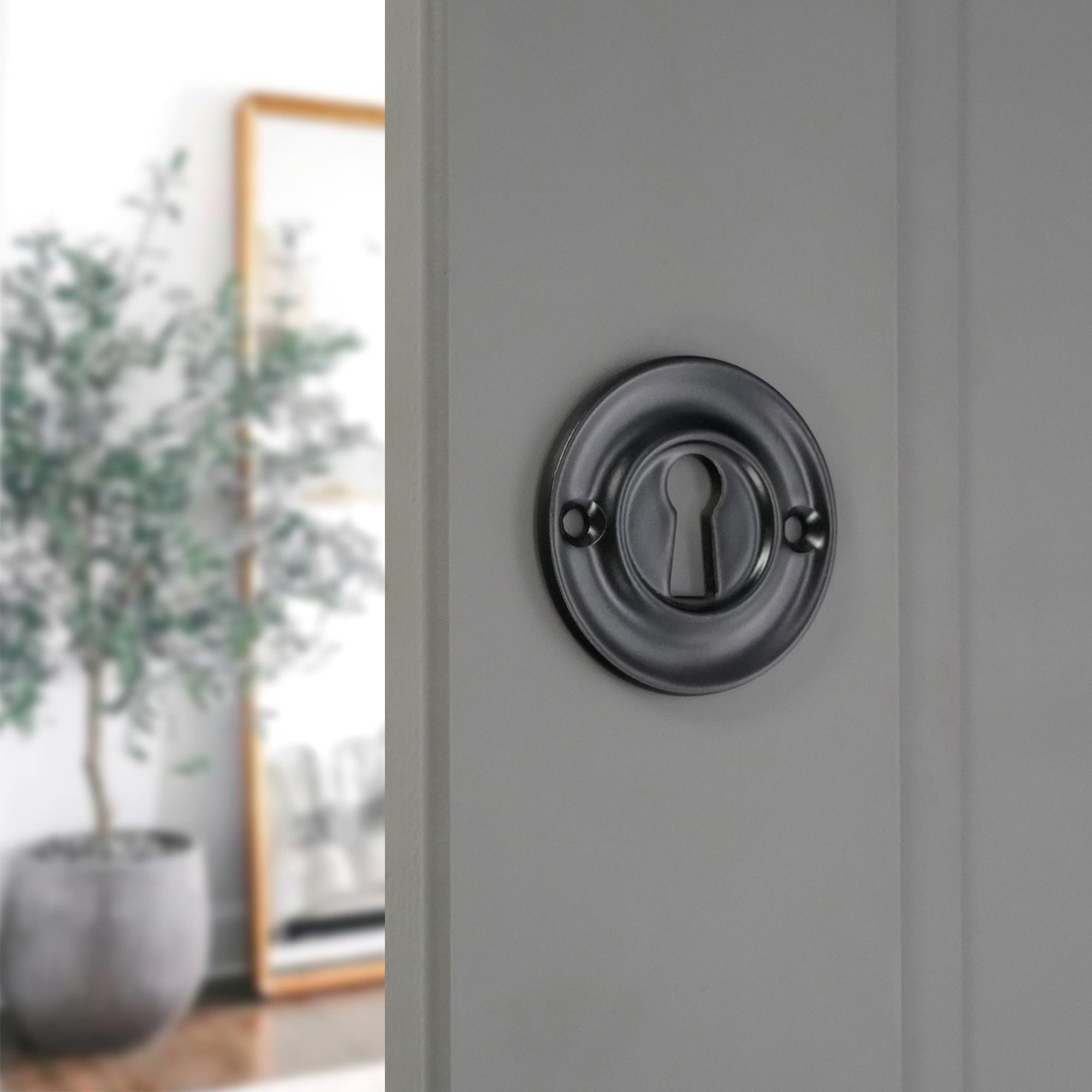 Slimline Standard Escutcheon Matt Black - Escutcheon - Spira Brass - Yester Home