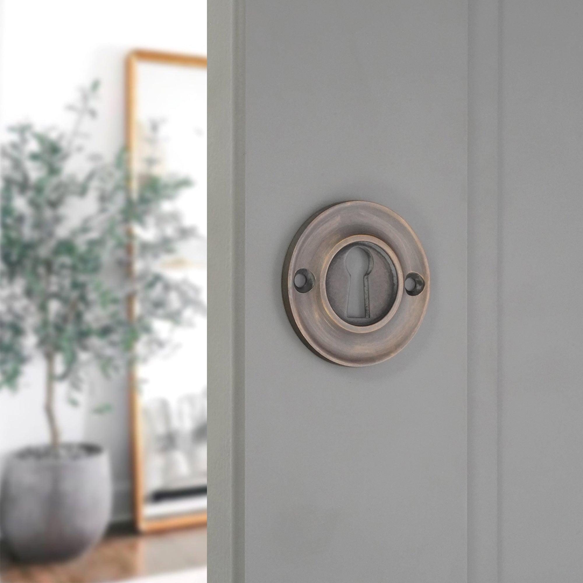 Slimline Standard Escutcheon Matt Antique - Escutcheon - Spira Brass - Yester Home
