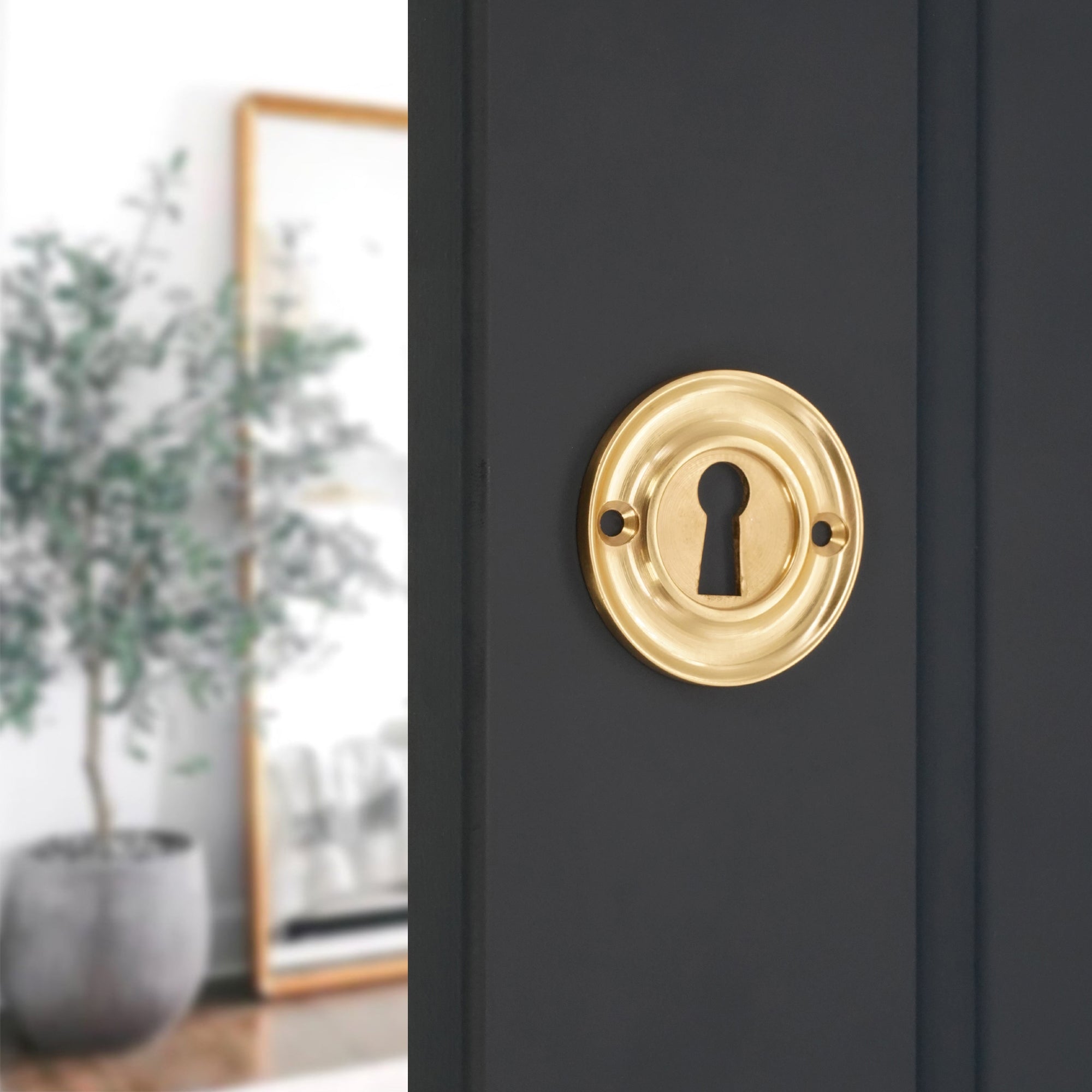 Slimline Standard Escutcheon Polished Brass - Escutcheon - Spira Brass - Yester Home