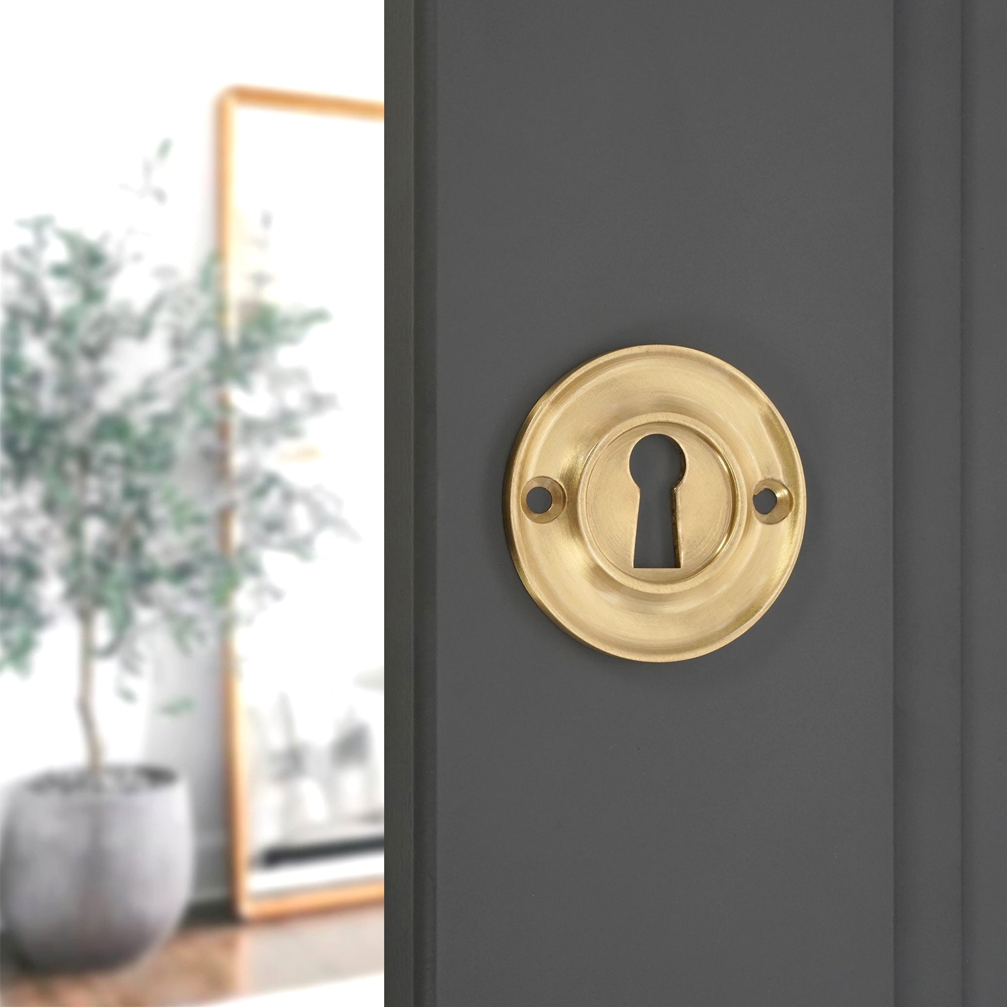 Slimline Standard Escutcheon Satin Brass - Escutcheon - Spira Brass - Yester Home