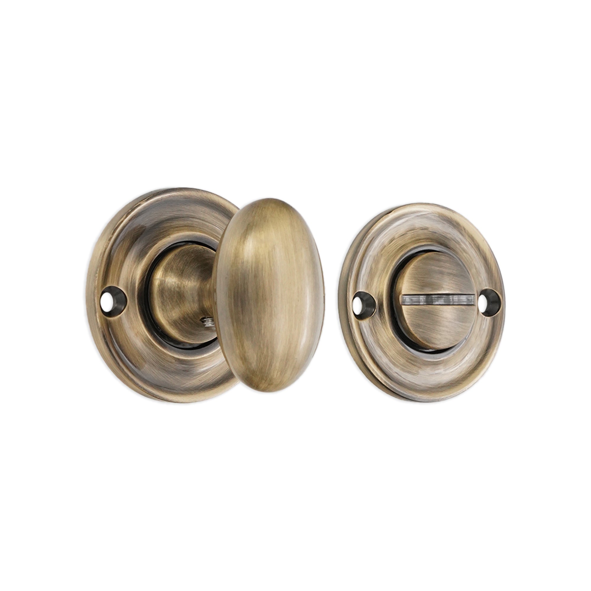Slimline Turn & Release Antique Brass - Thumbturn - Spira Brass - Yester Home