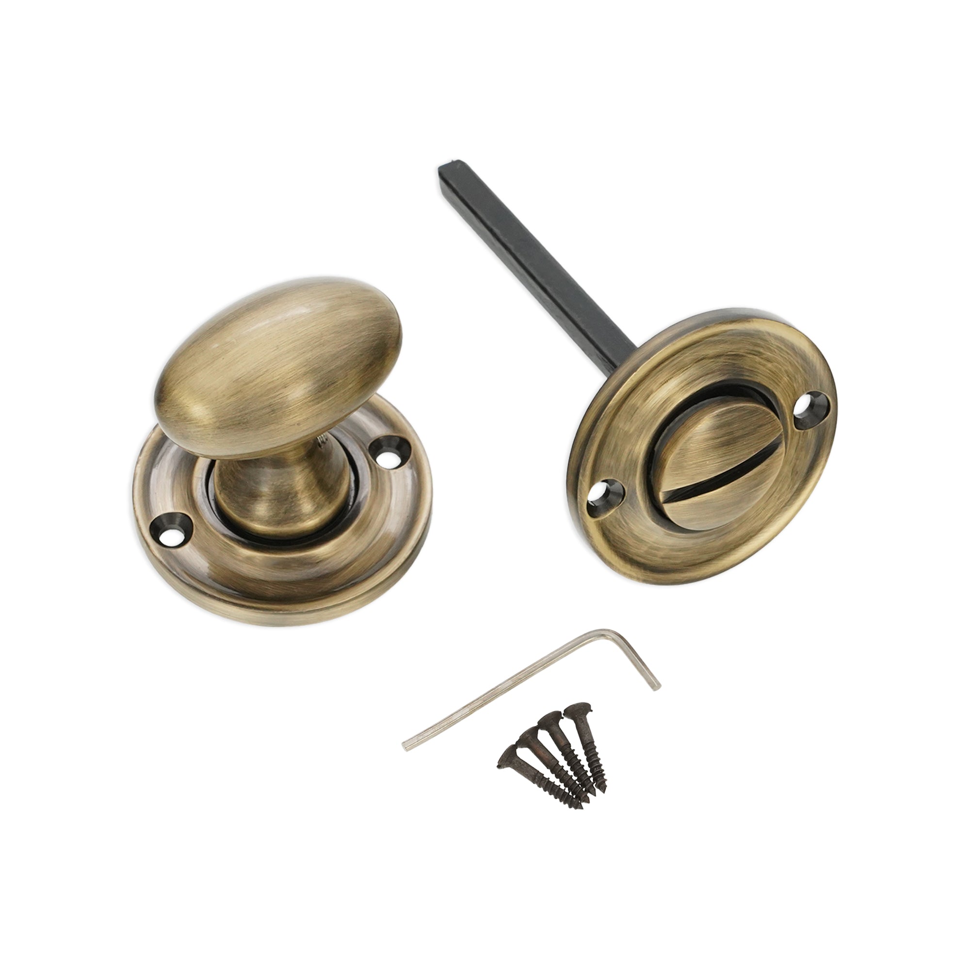 Slimline Turn & Release Antique Brass - Thumbturn - Spira Brass - Yester Home