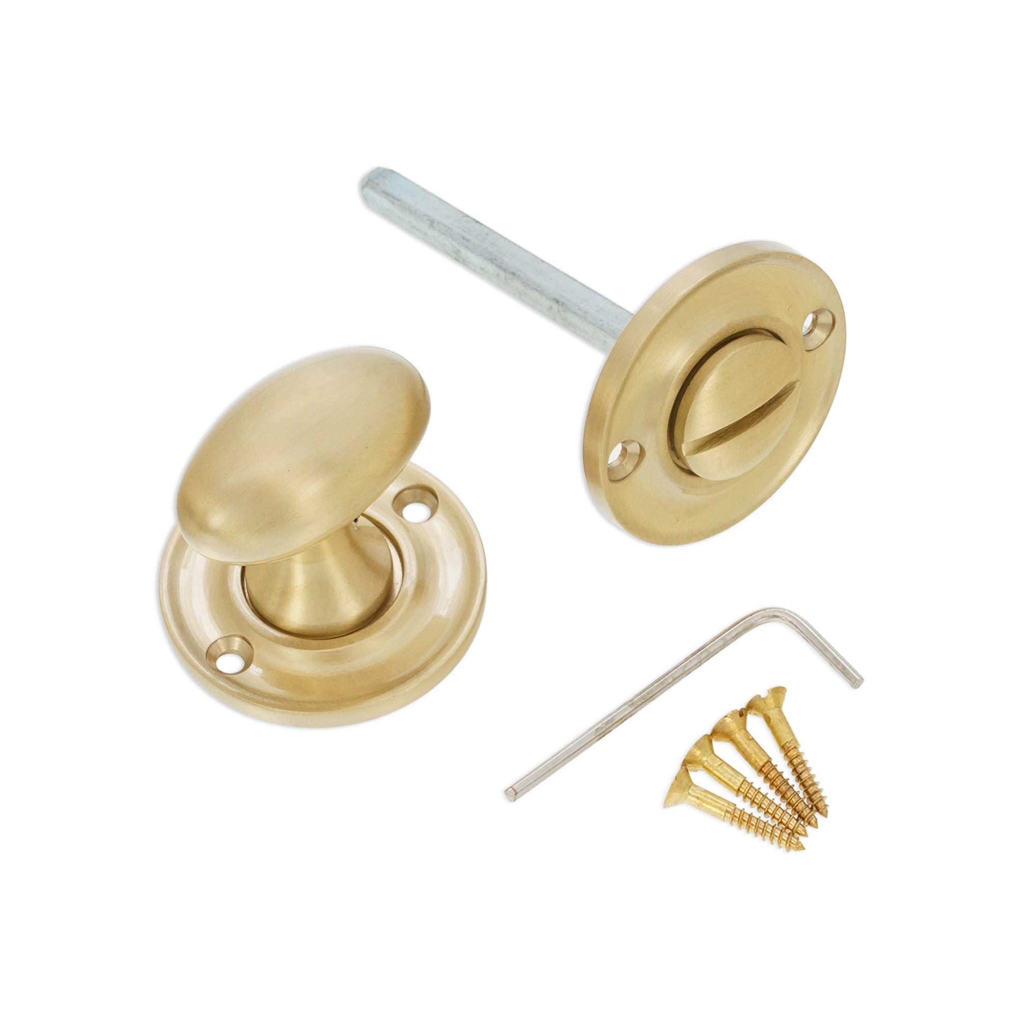 Slimline Turn & Release Satin Brass - Thumbturn - Spira Brass - Yester Home