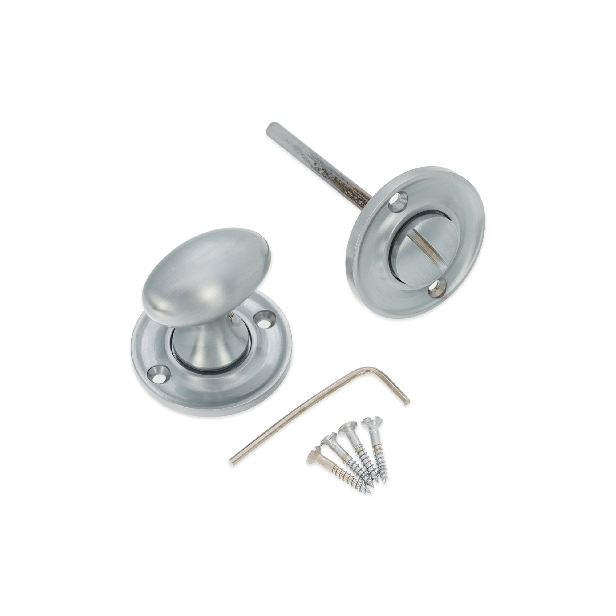 Slimline Turn & Release Satin Chrome - Thumbturn - Spira Brass - Yester Home