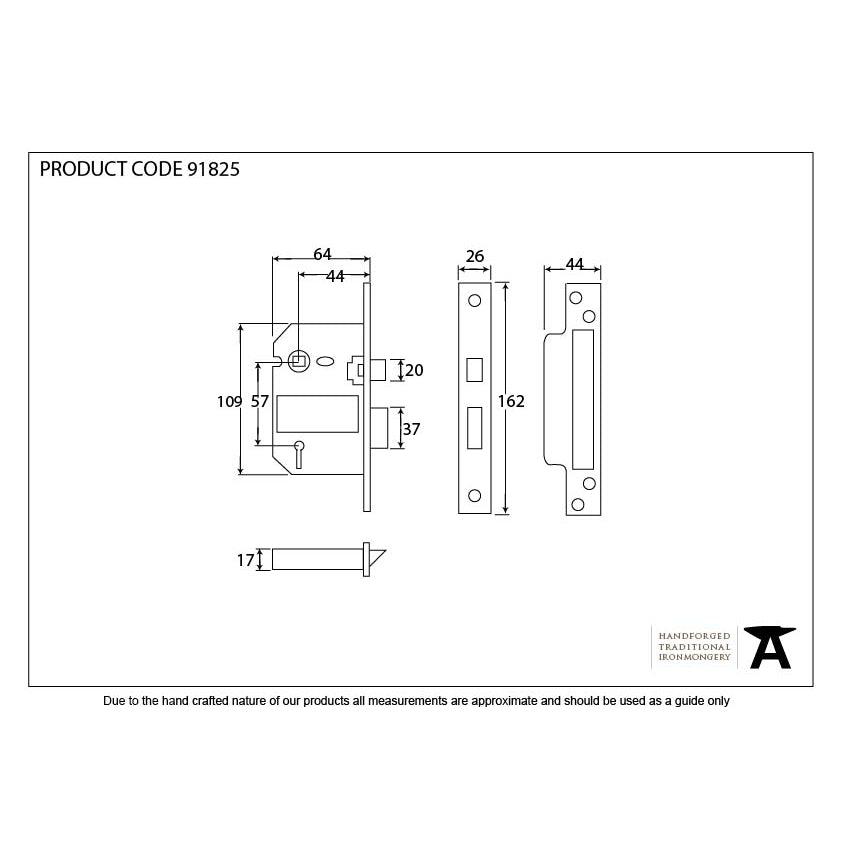 SS 2½" 5 Lever BS Sashlock KA | From The Anvil-Sash Locks-Yester Home