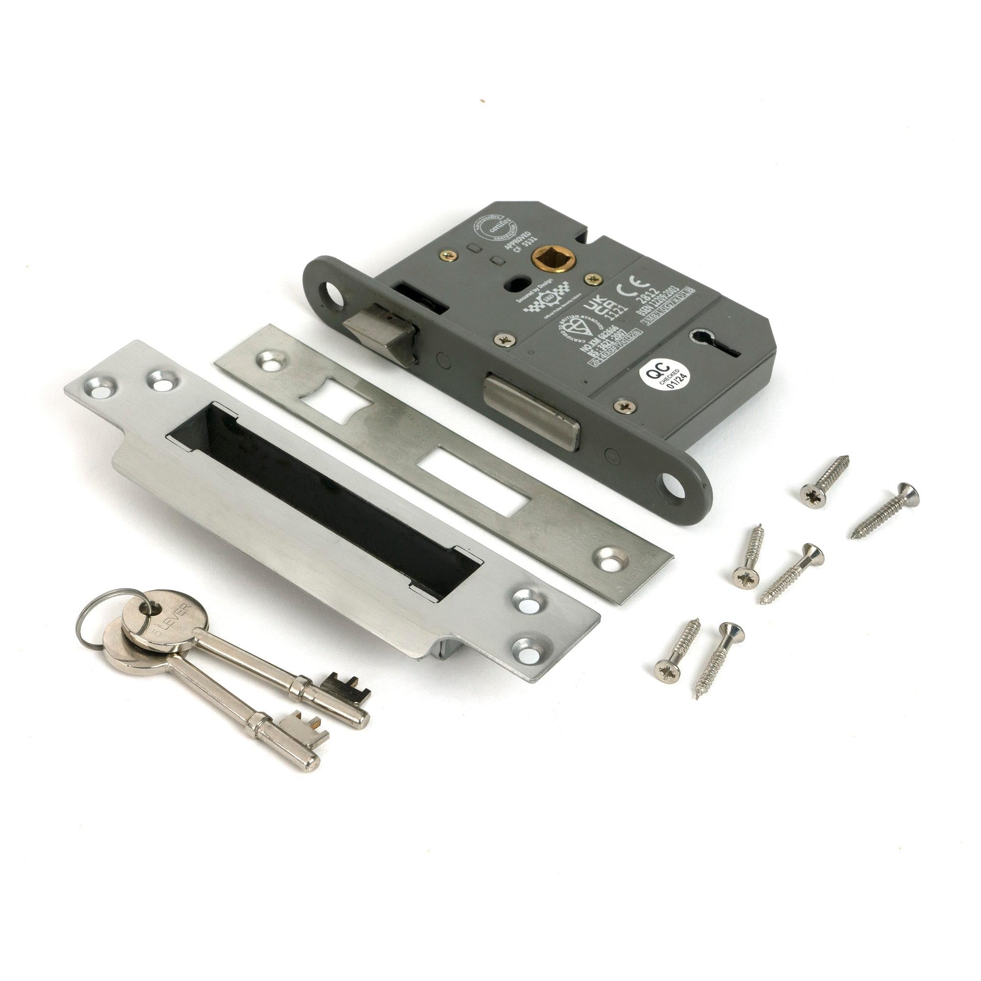 SS 3" 5 Lever BS Sashlock KA | From The Anvil - Sash Locks - From The Anvil - Yester Home