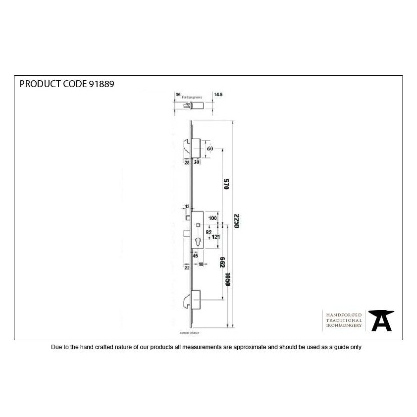 SS 45mm Backset Hook 3 Point Door Lock | From The Anvil-Multi-Point Locks-Yester Home