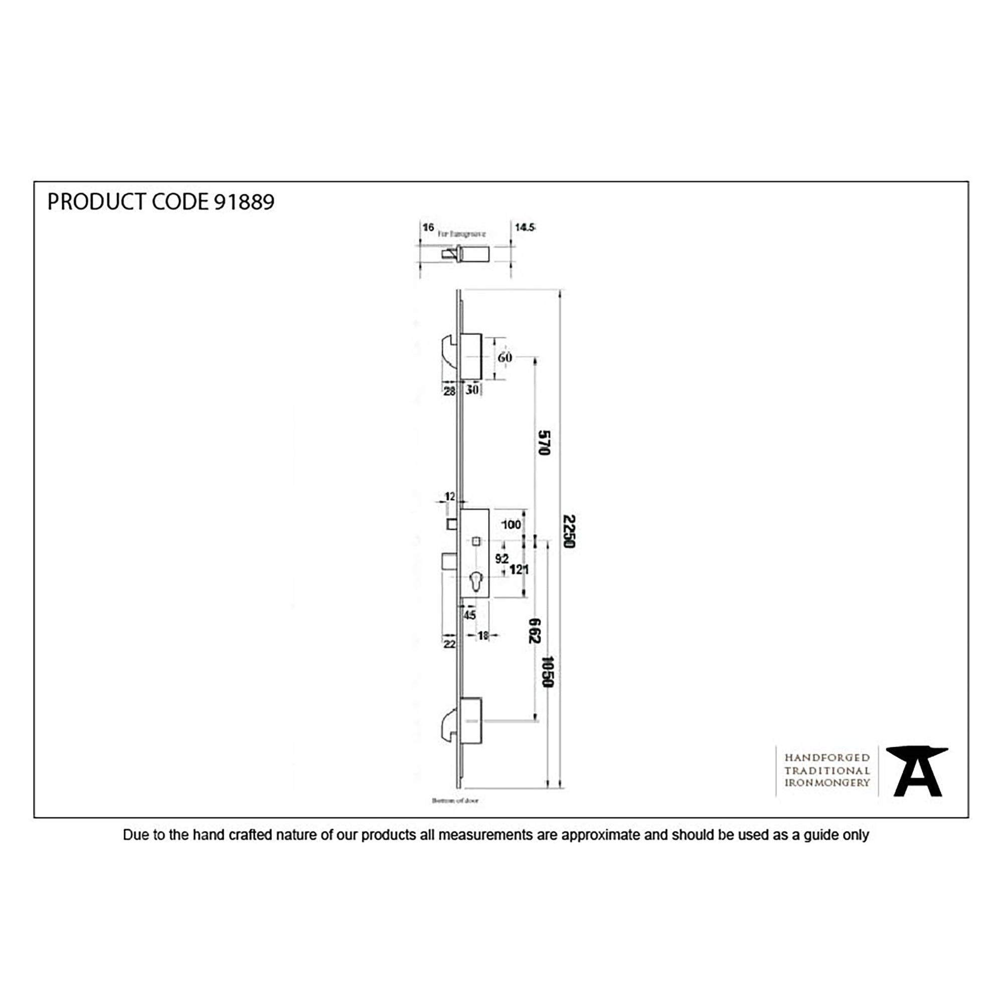 SS 45mm Backset Hook 3 Point Door Lock | From The Anvil - Multi-Point Locks - From The Anvil - Yester Home