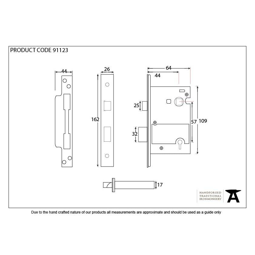 SSS 2½" 5 Lever H/Duty BS Sash Lock KA | From The Anvil-Sash Locks-Yester Home