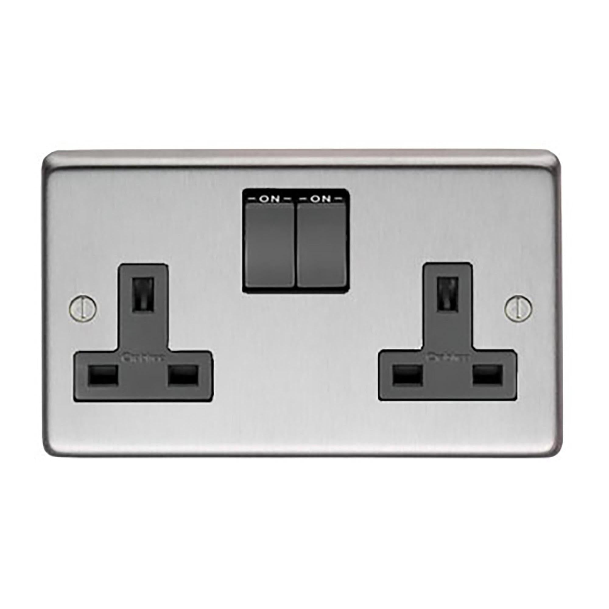 SSS Double 13 Amp Switched Socket | From The Anvil - Electrical Switches & Sockets - From The Anvil - Yester Home