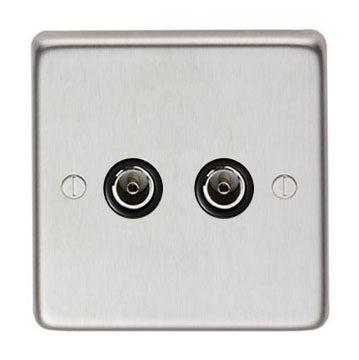 SSS Double TV Socket | From The Anvil-Electrical Switches & Sockets-Yester Home