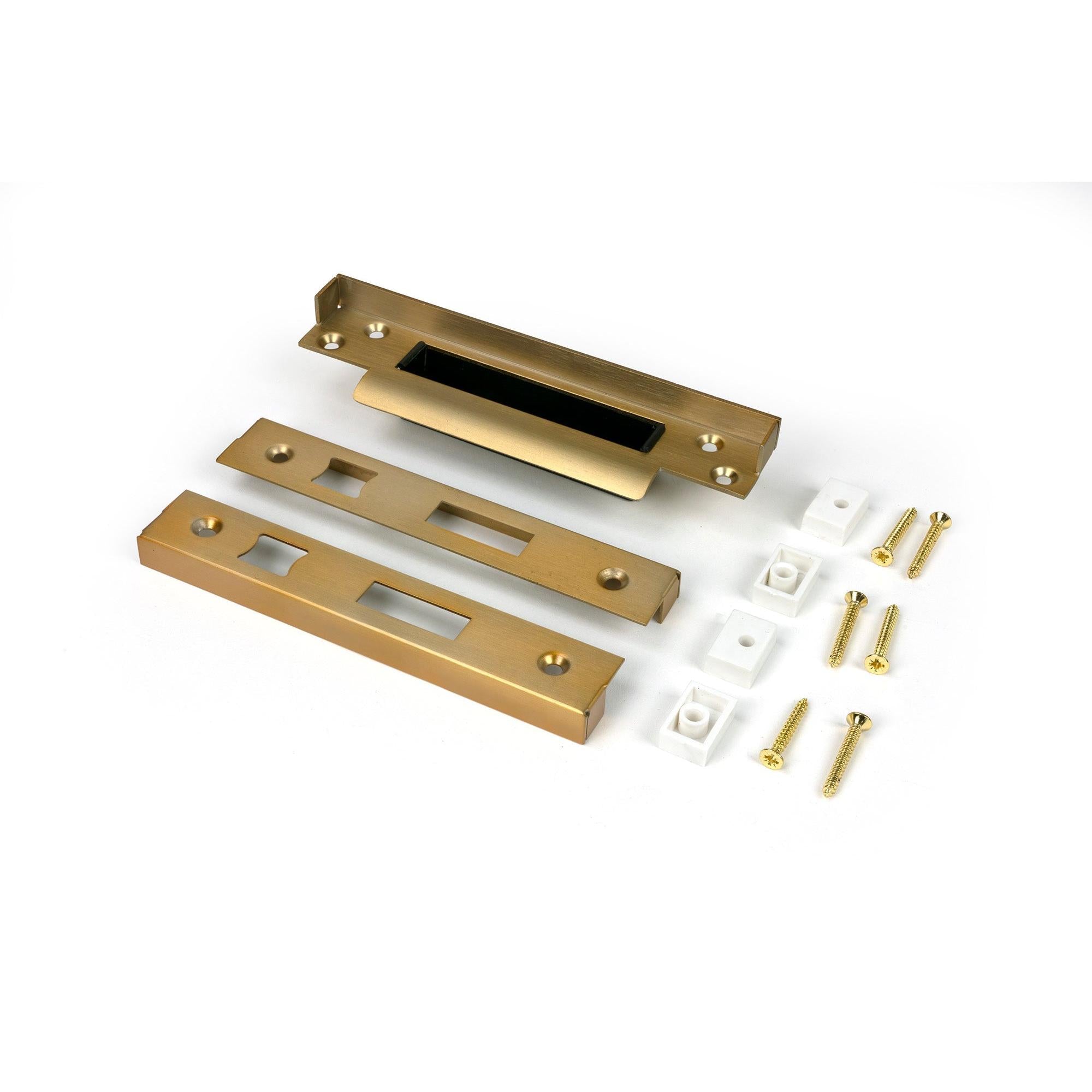 Satin Brass ½" Rebate Kit for Sash Lock - Sash Locks - From The Anvil - Yester Home
