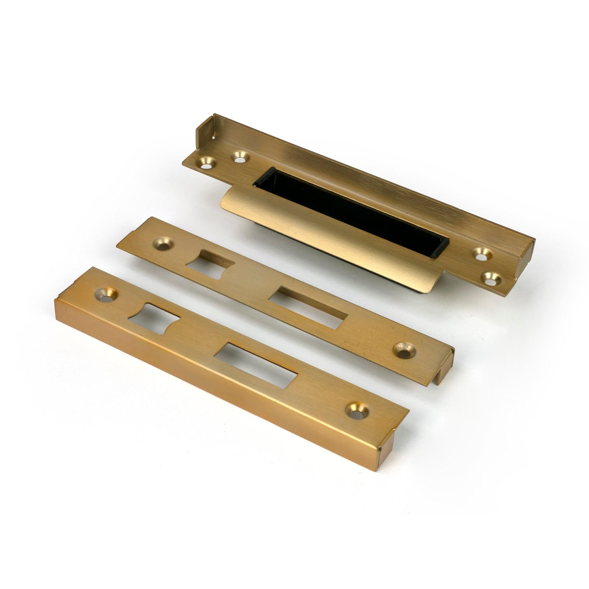Satin Brass ½" Rebate Kit for Sash Lock - Sash Locks - From The Anvil - Yester Home