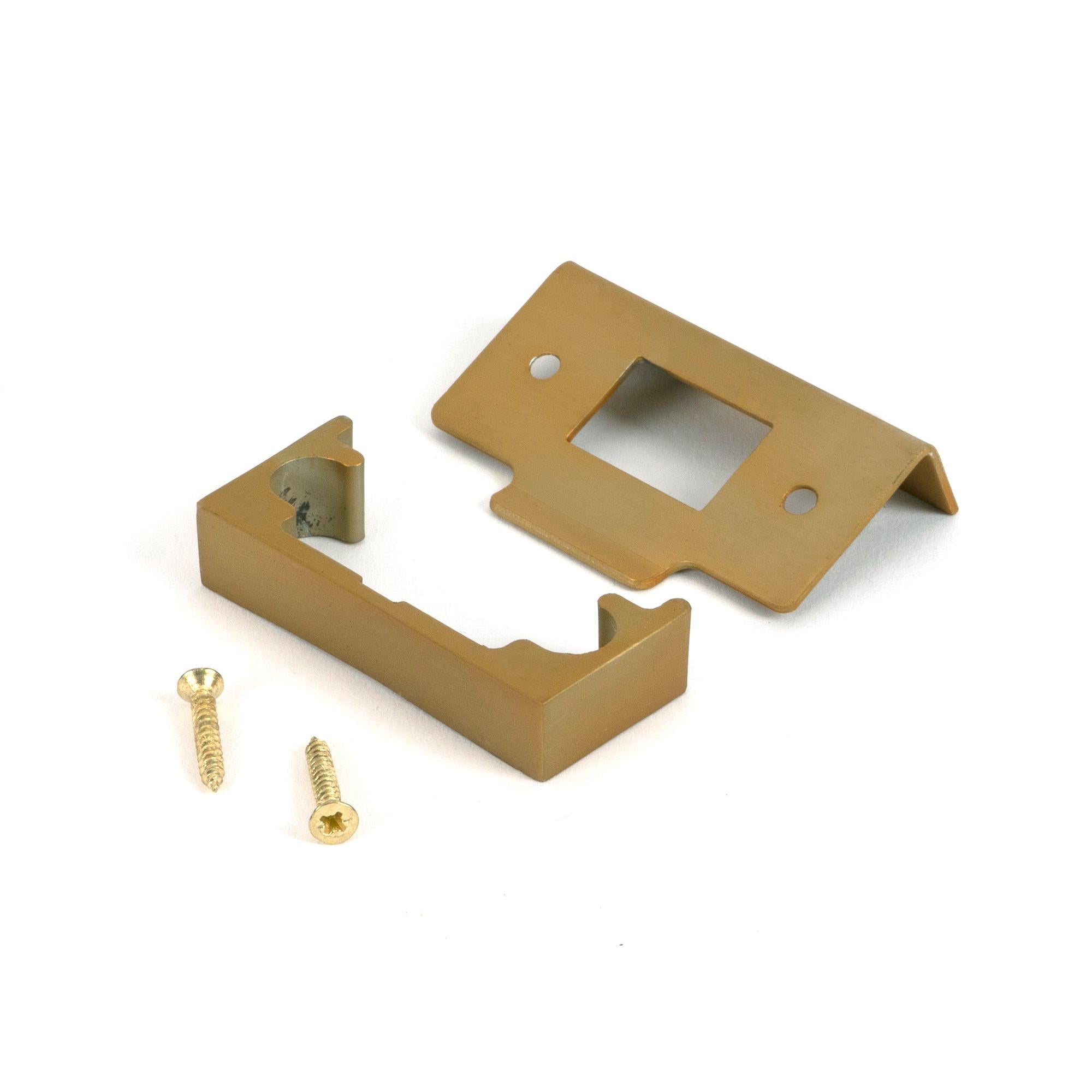 Satin Brass ½" Rebate Kit for Tubular Mortice Latch - Latches - From The Anvil - Yester Home