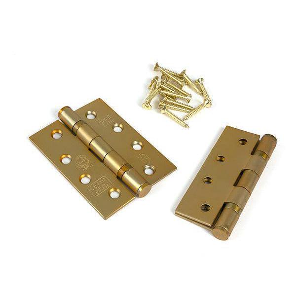 Satin Brass 4" Ball Bearing Butt Hinge (Pair) ss - Butt Hinges - From The Anvil - Yester Home