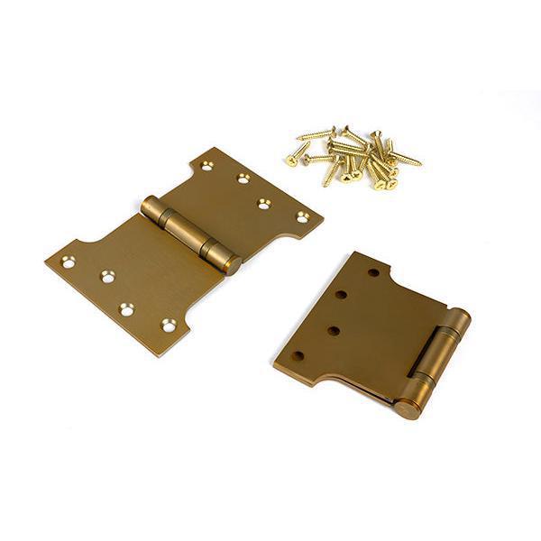 Satin Brass 4" x 4" x 6" Parliament Hinge (pair) ss - Parliament Hinges - From The Anvil - Yester Home