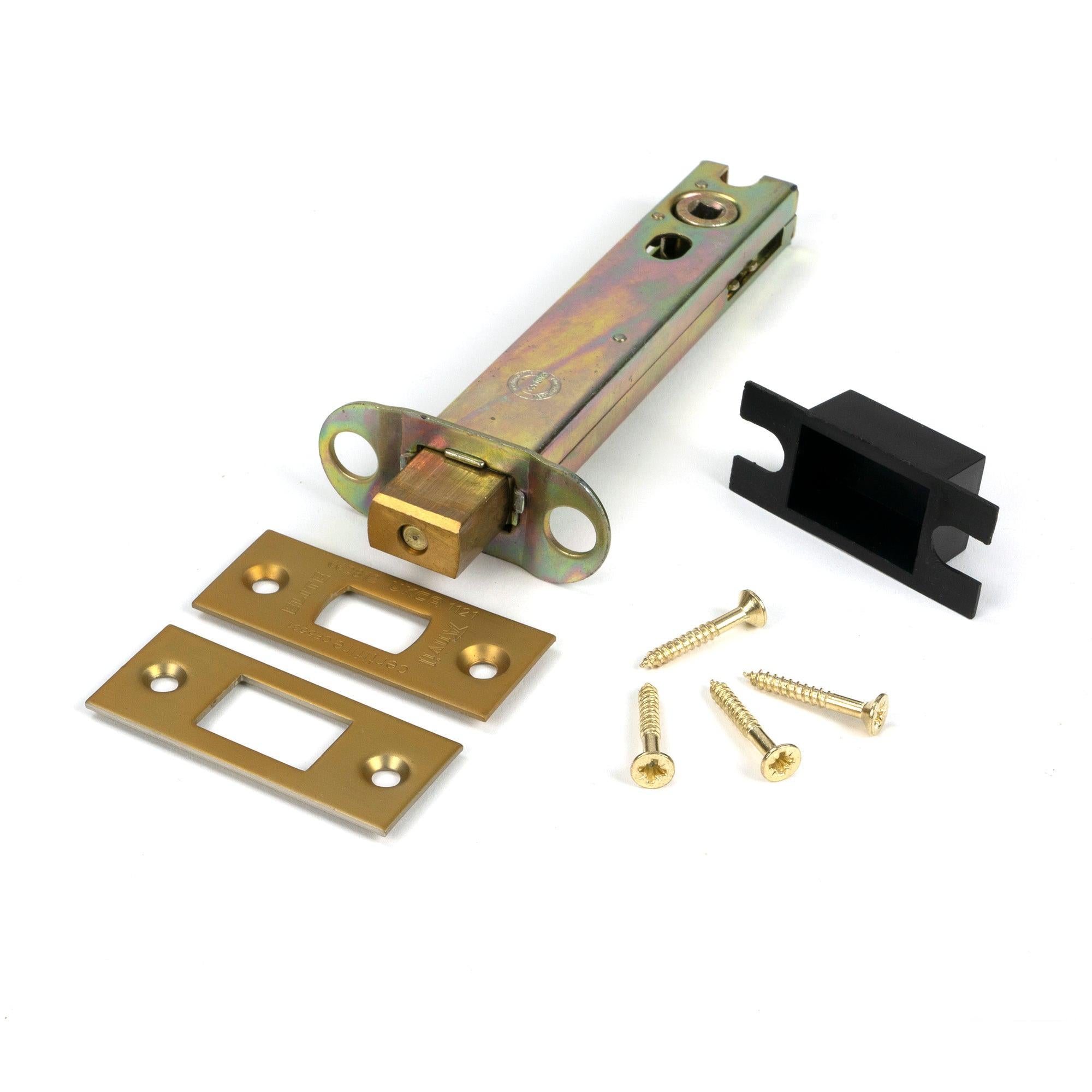 Satin Brass 5" Heavy Duty Tubular Deadbolt - Deadlocks & Deadbolts - From The Anvil - Yester Home