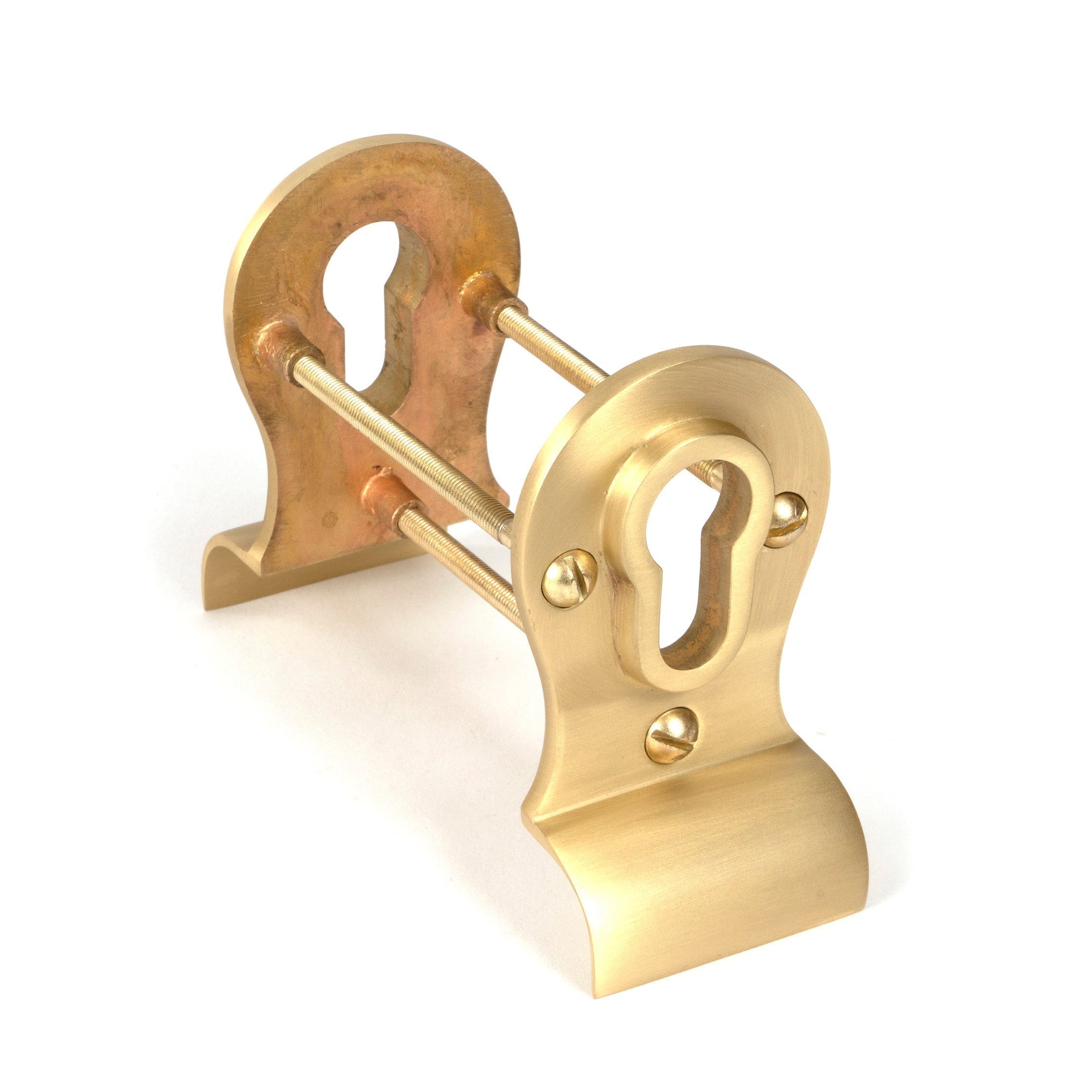 Satin Brass 50mm Euro Door Pull (Back to Back fixings) | From The Anvil-Euro Pulls-Yester Home