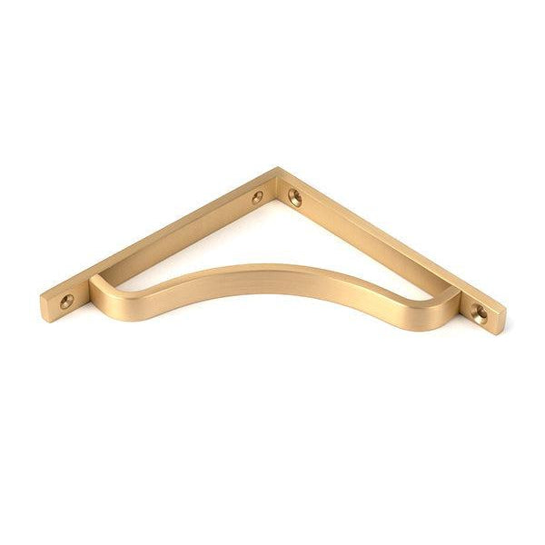 Satin Brass Abingdon Shelf Bracket (150mm x 150mm) | From The Anvil-Shelf Brackets-Yester Home
