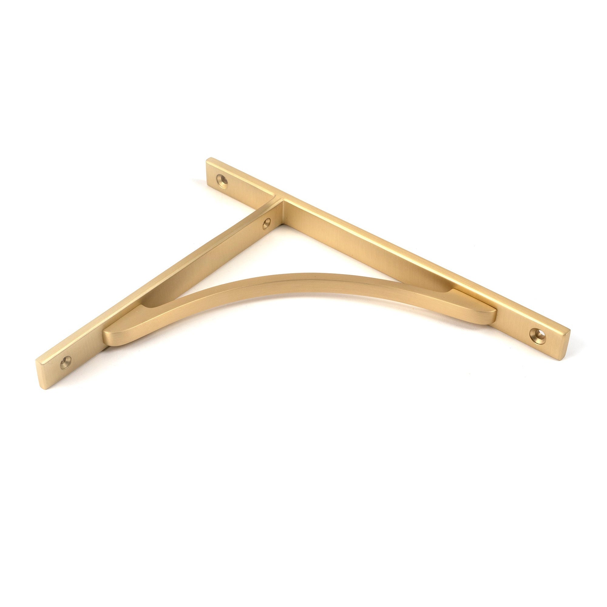Satin Brass Apperley Shelf Bracket (260mm x 200mm) | From The Anvil-Shelf Brackets-Yester Home